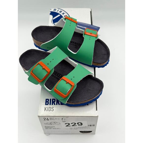 Birkenstock Kids Toddler EVA Fern Arizona Sandal Green/Orange Size US8 EU26 - Picture 2 of 9